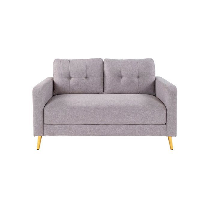 Set aus 2 Sofas + Sessel in hellgrauer Mikrofaser - GLIMAR