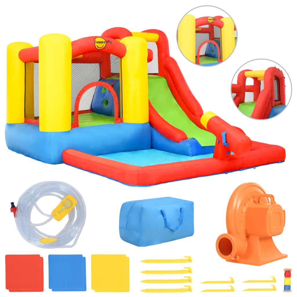 Aufblasbares Schloss „Happy Hop“ mit Rutsche und PVC-Pool, 350 x 280 x 190 cm