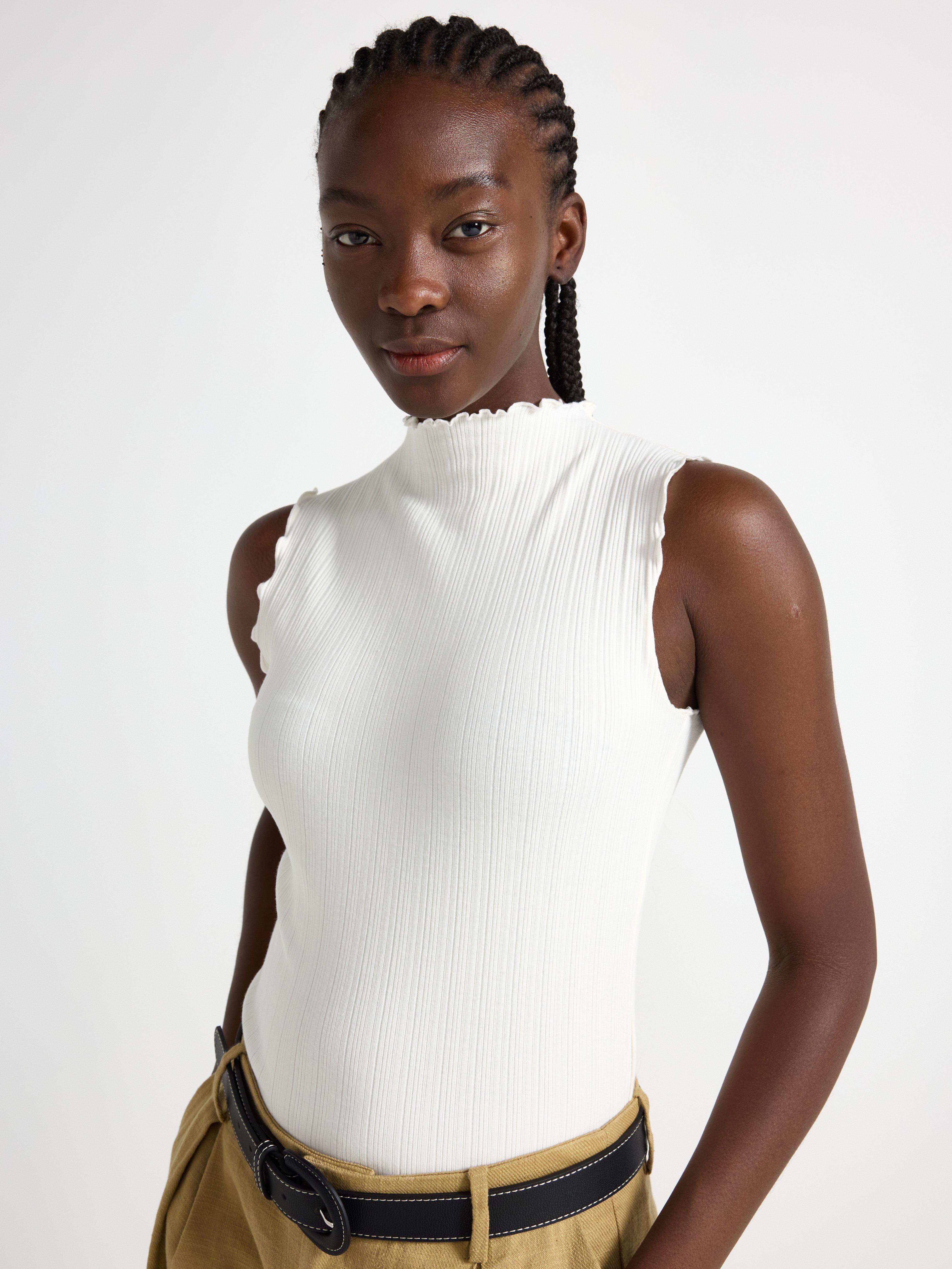 Ærmeløs top Off White