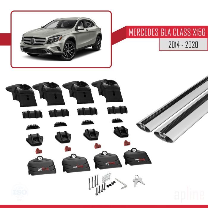 Dakdragers - ACE-2 - Mercedes GLA (X156) 2014-2020 - Aluminium - Grijs - Belasting < 300 kg
