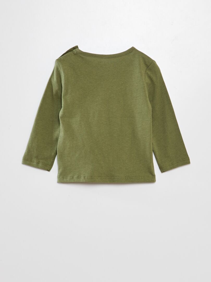 Jersey T-shirt met print - Groen