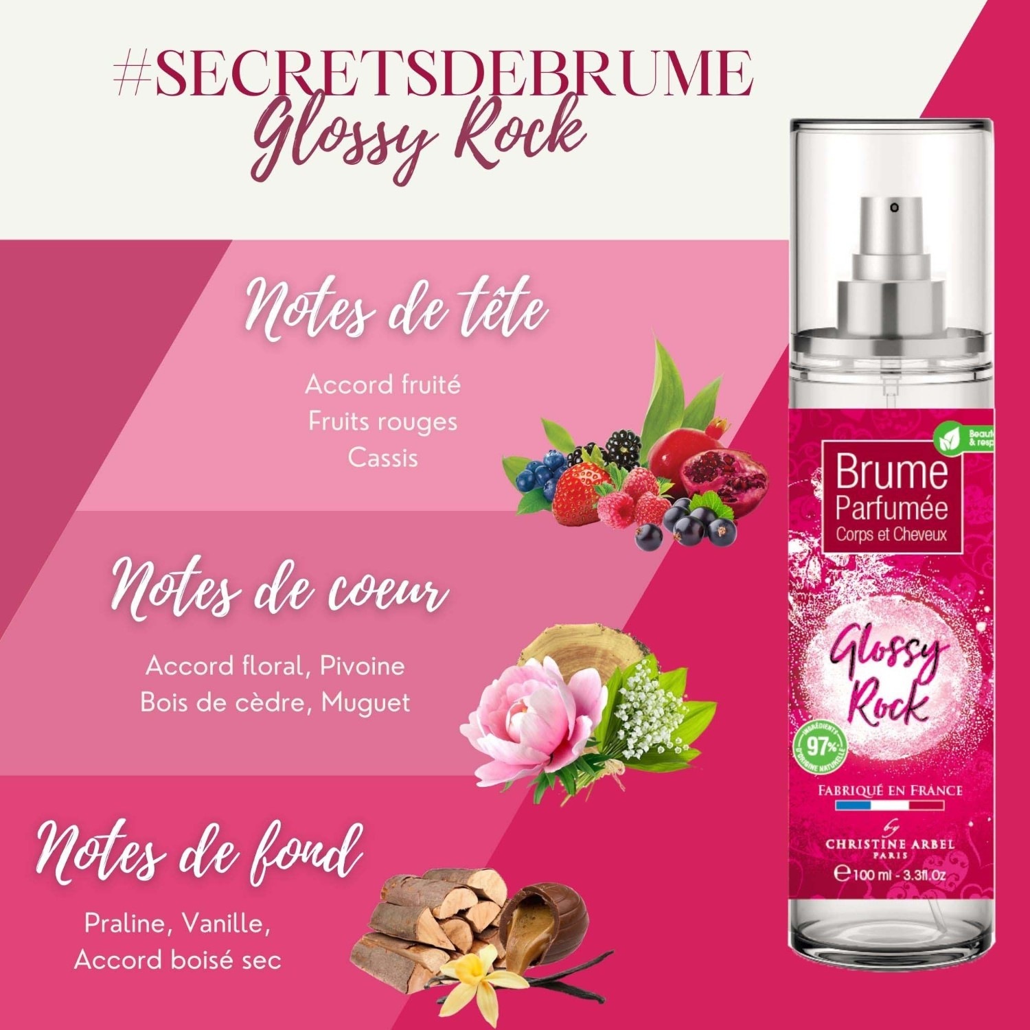 Christine Arbel Brume Corps et Cheveux GLOSSY ROCK 100ml