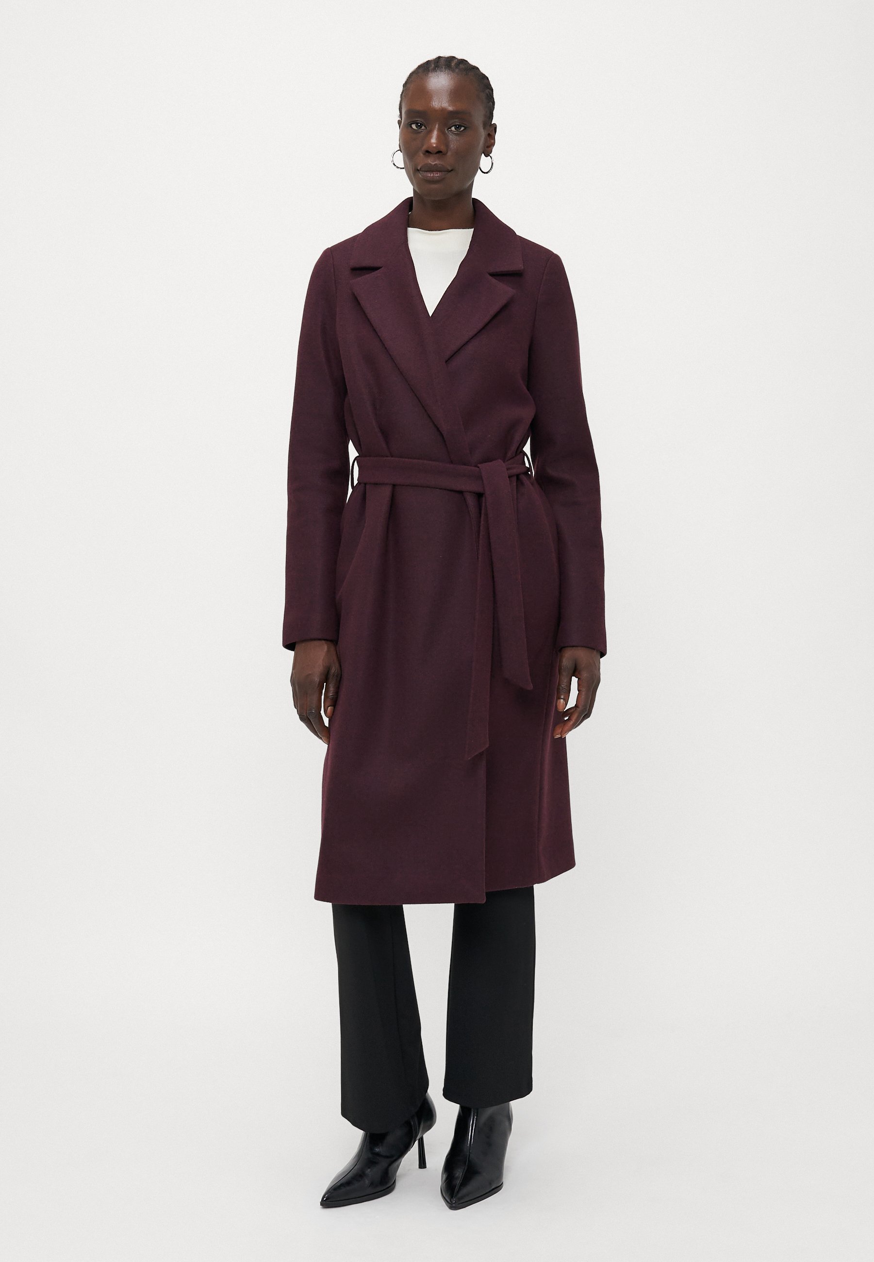 ONLY Tall ONLALVILDA LIFE WRAP COAT - Klassieke jas - mauve wijn melange