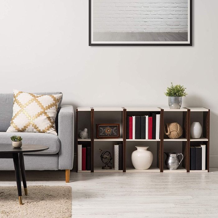 Iris Ohyama, Mueble de almacenamiento, Librería/ 2 estantes ajustables, UB-6035, Marrón, 29 x 34,7 x 59,4 cm (ancho x profundidad x alto)