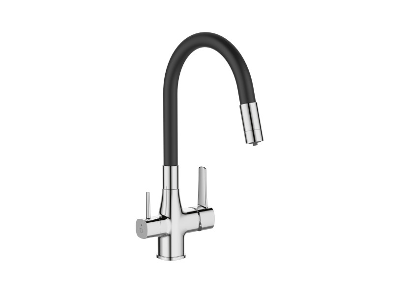 Bateria kuchenna z filtrem Invena GLAMOUR czarny/chrom