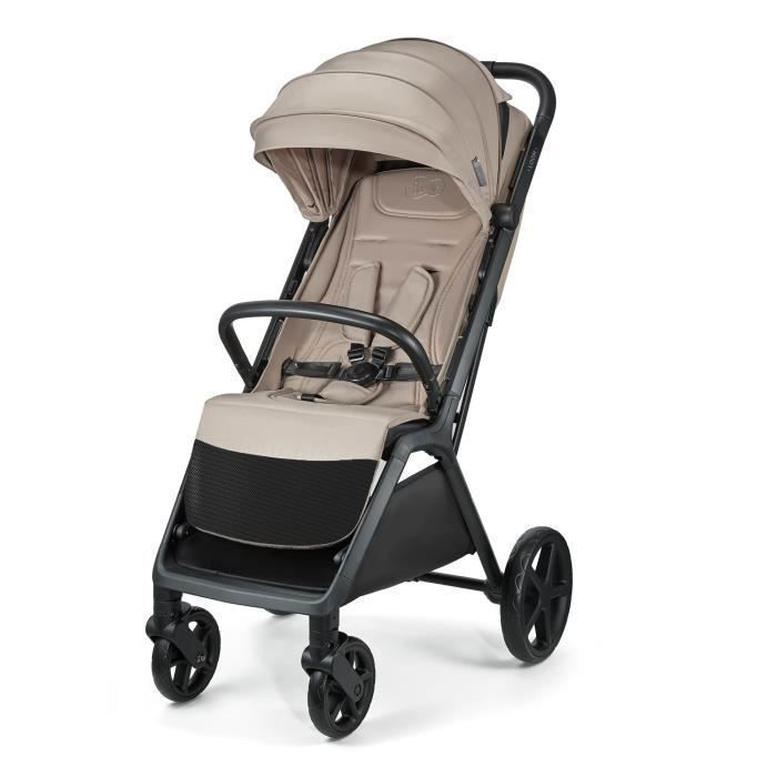 Kinderkraft LOOM Lightweight Stroller, Compact Stroller 0-22 kg, Automatic Folding, Large Puncture-Proof Wheels, Beige