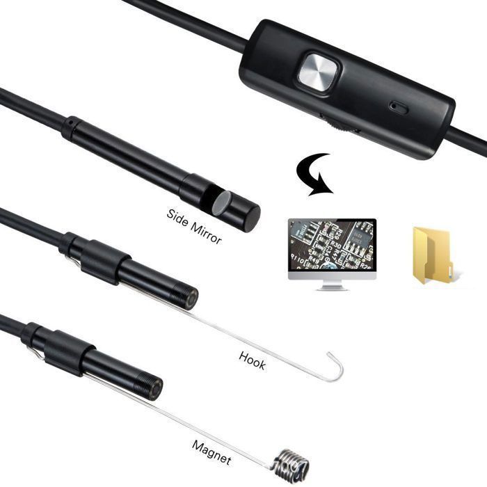 Cámara de inspección endoscópica USB Android resistente al agua, cámara de inspección de 5 metros