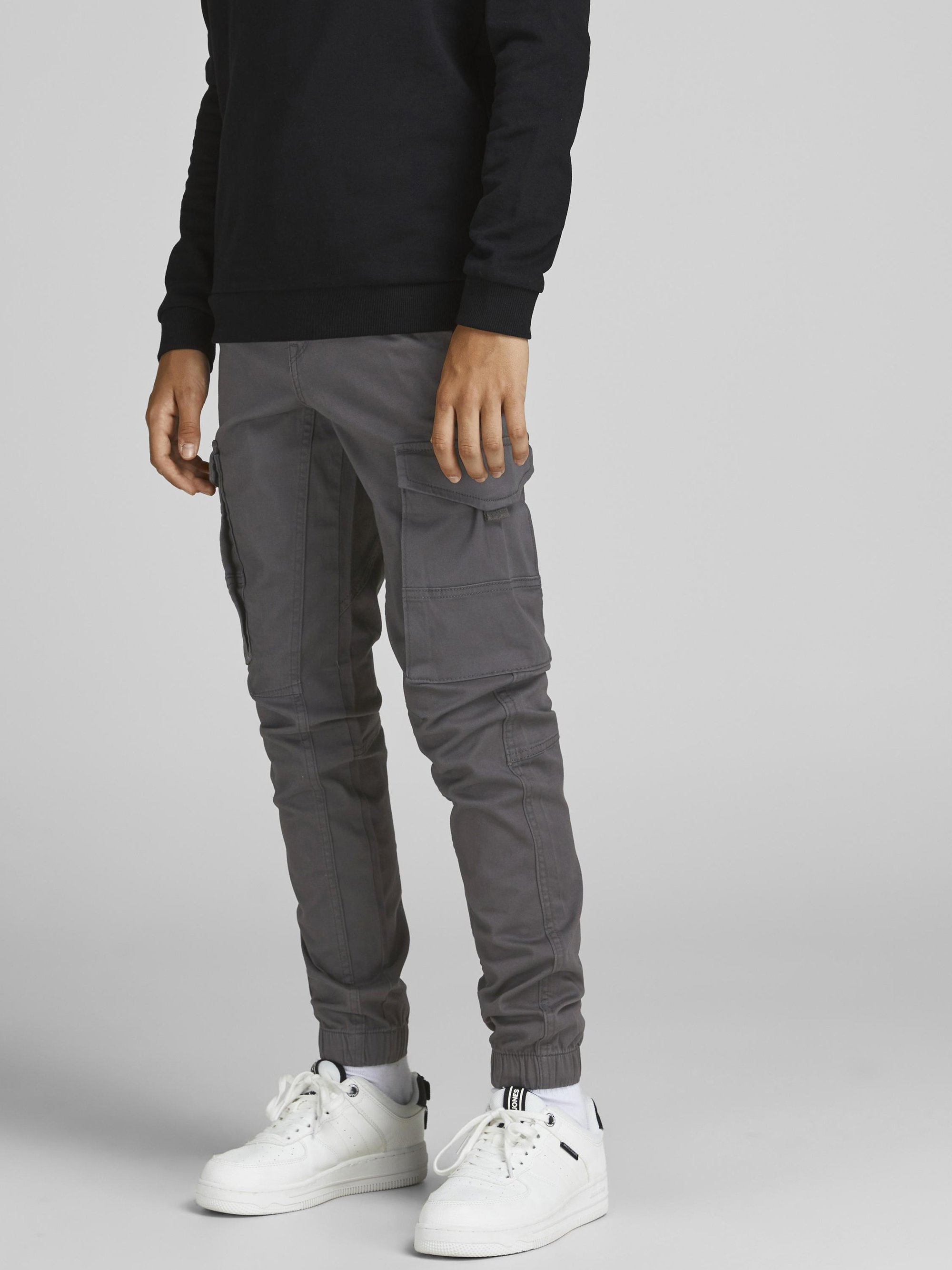 Jack & Jones Junior JJIPAUL JJFLAKE - Pantaloni cargo - asfalto