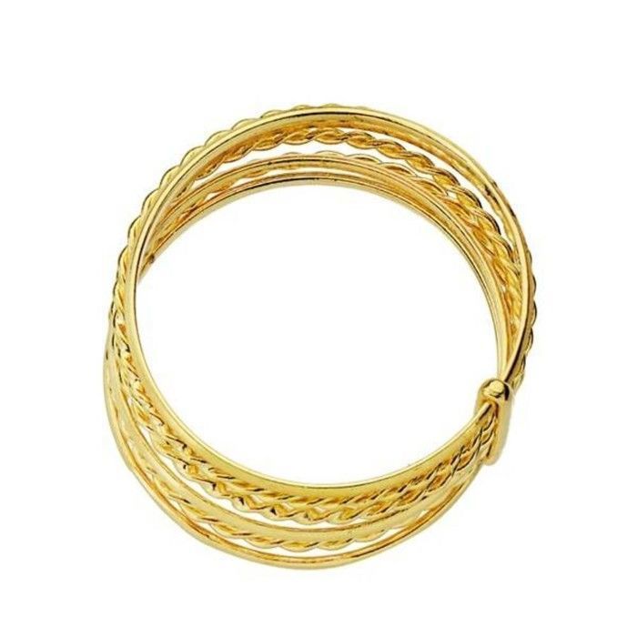 Anel em ouro 18 quilates, pulseira semanal, fios lisos e trançados.
