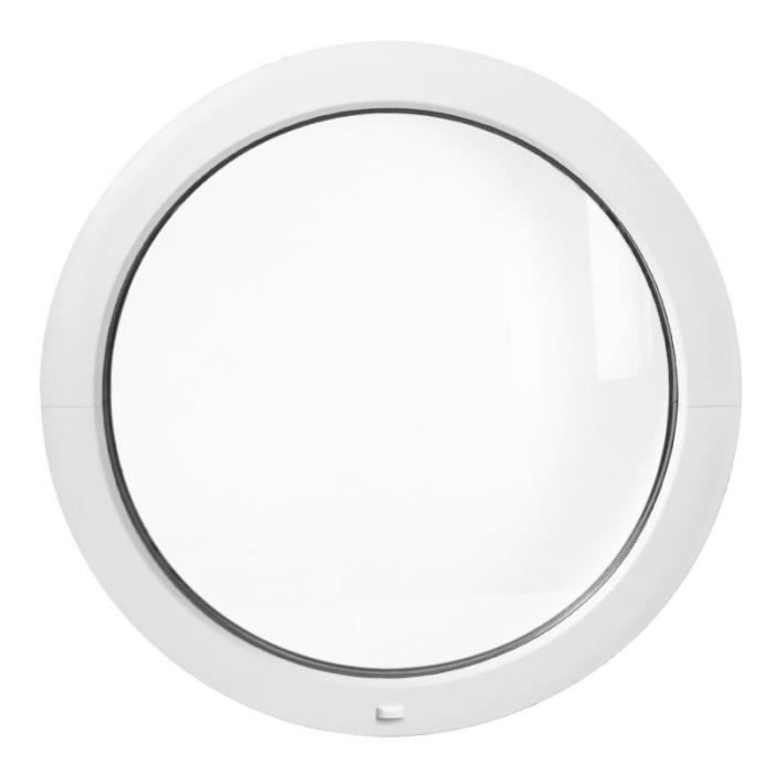 Ventana redonda fija de 800 mm, PVC blanco, ojo de buey.