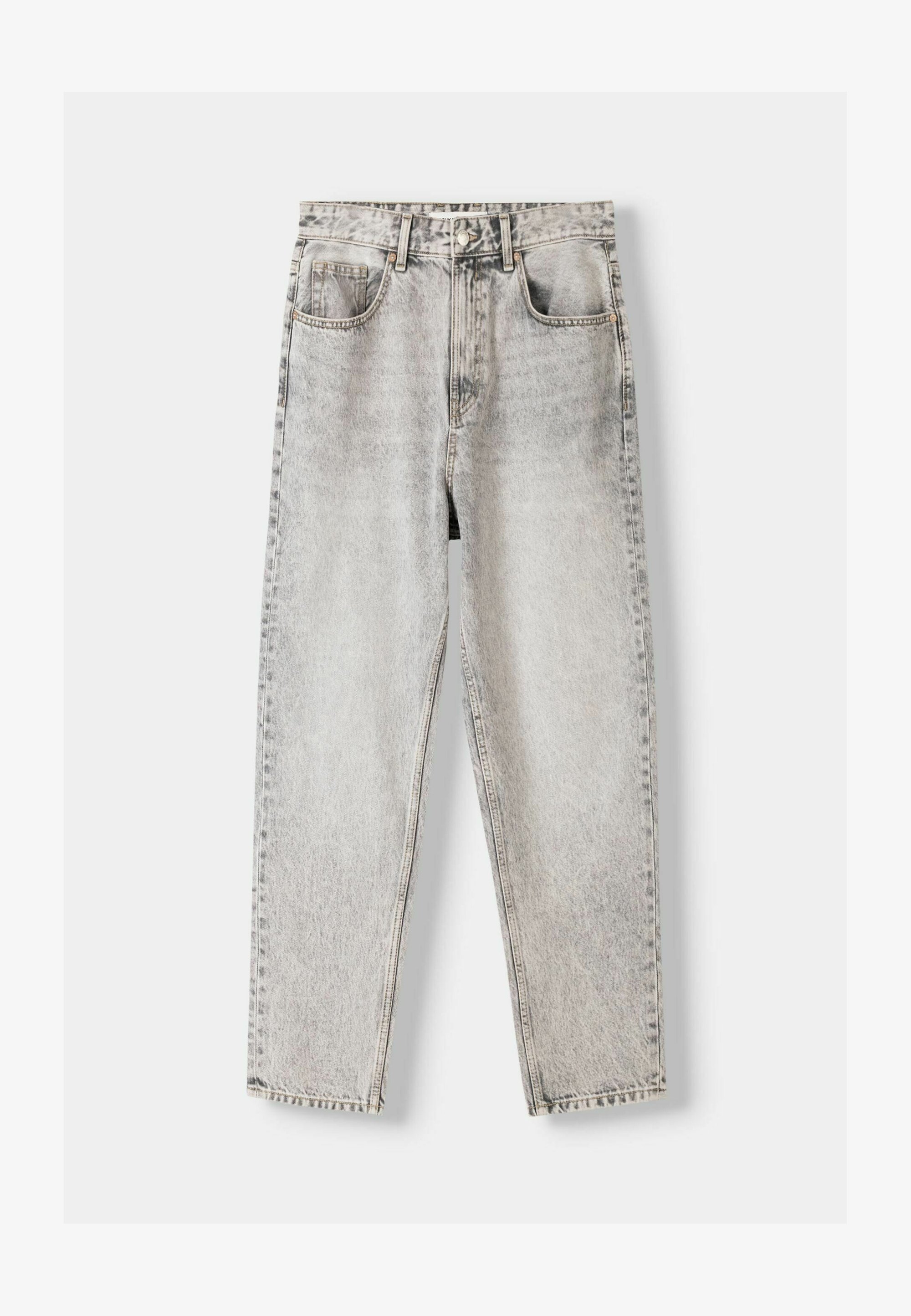Bershka LOOSE - Kapenevat farkut - grey