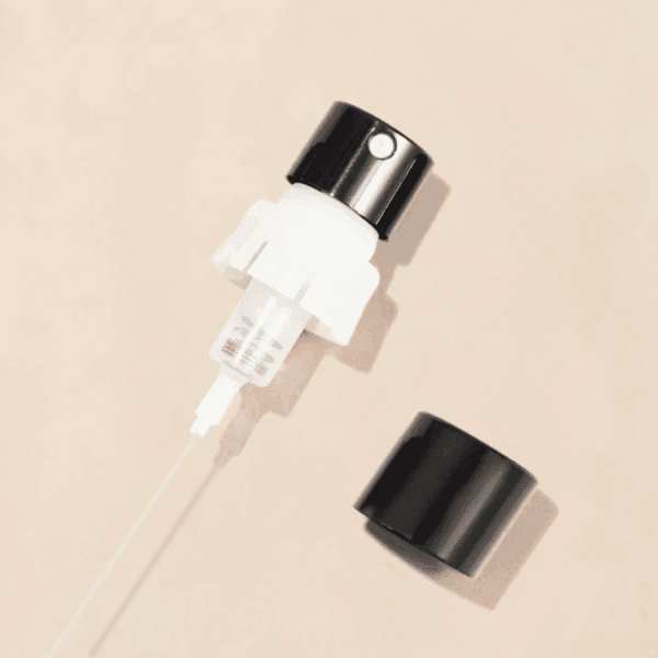 Vaporisateur pour flacon de parfum - Pompe de vente en gros pour bouchons de parfum, métal noir, 100 µl/0,1 cc, FEA 15, sertissage facile (avec bague)