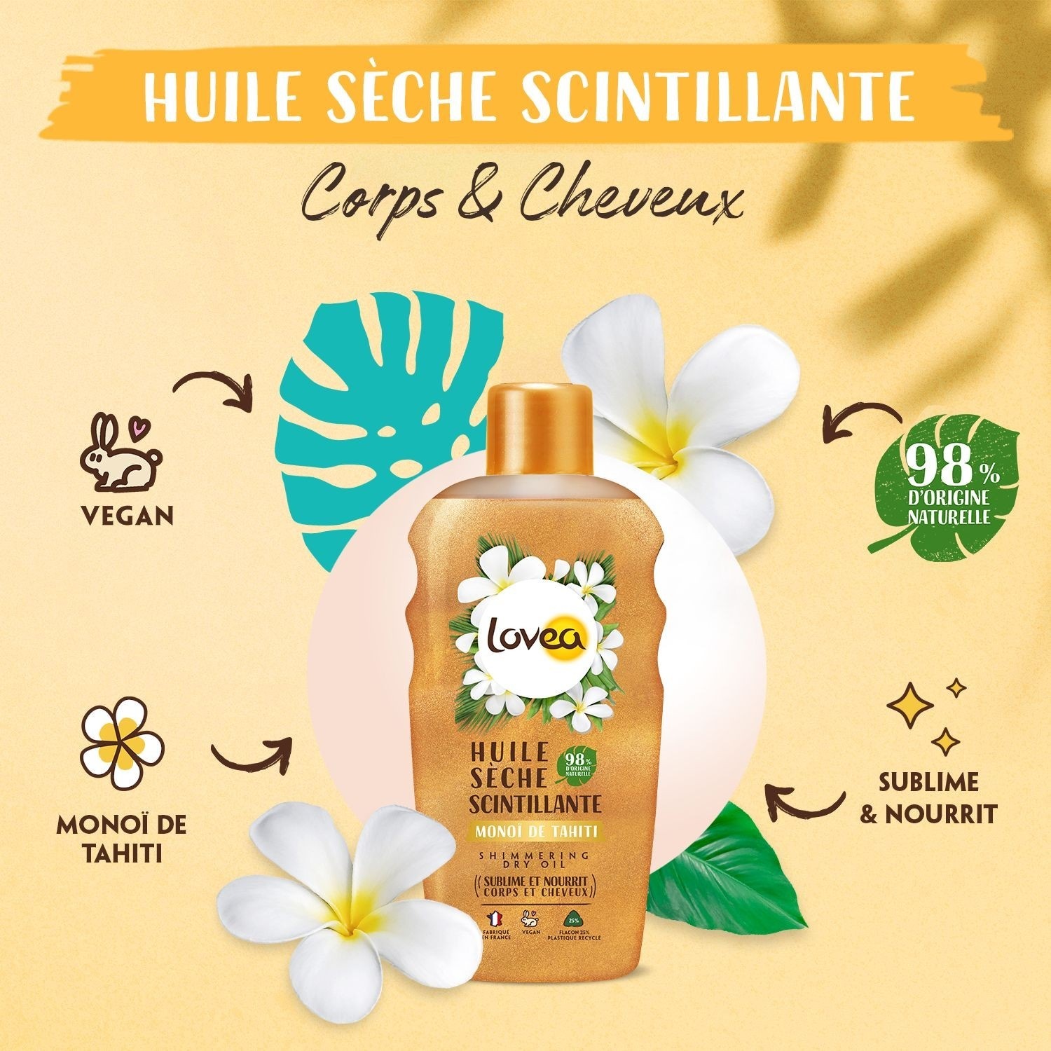 Lovea Huile Sèche Scintillante Monoï de Tahiti