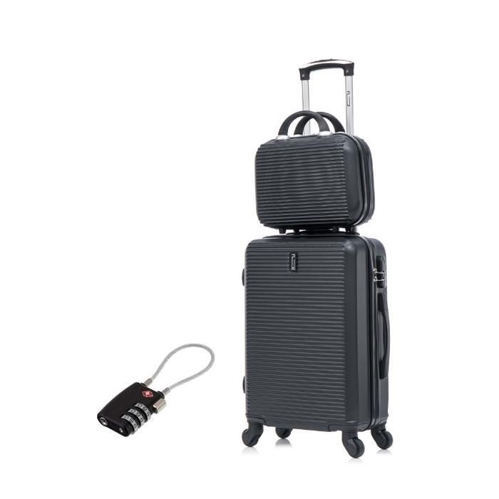 Valise Cabine 55x35x25cm avec Vanity | Valise CELIMS Week-end | ABS | Cadenas | 4 Roues 360 | Noir