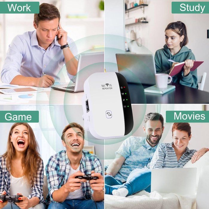 Répéteur WiFi - Lot de 2 - Prise répétrice WiFi - Amplificateur de signal pour la maison - Installation en un clic - Répéteur WiFi