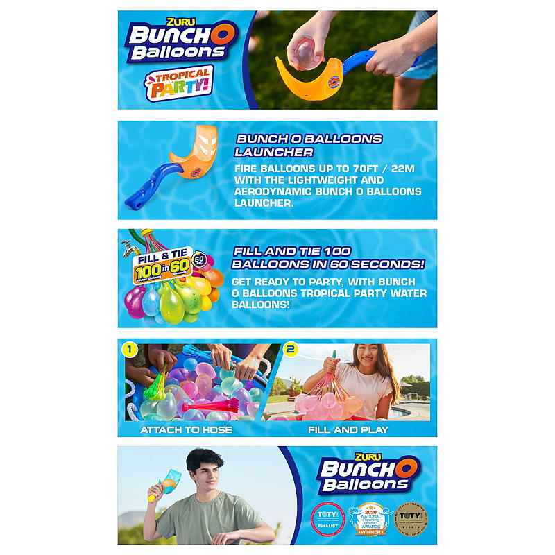 Paquete de 100 globos de agua Bunch O'Ballons con lanzador.