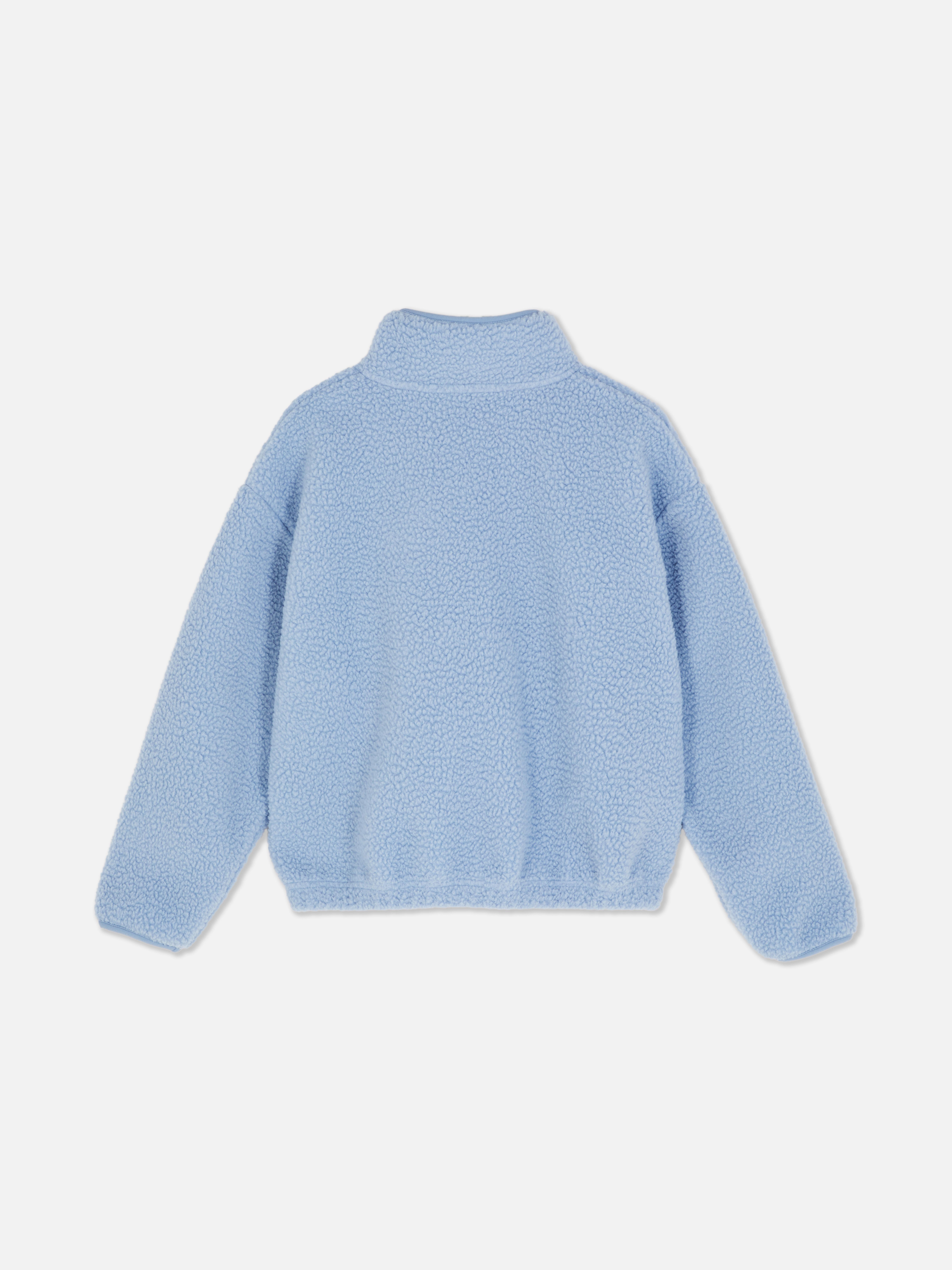 Hanorac din fleece cu guler ridicat Hanorac din fleece cu guler ridicat, fermoar frontal și tiv elastic