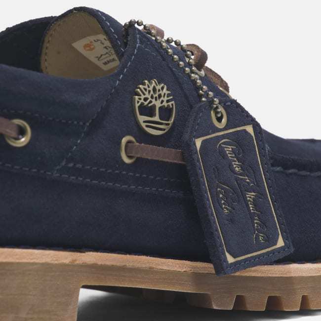 Scarpa da Barca Timberland® C.F. Stead™ Indigo                Suede Handsewn 3-Eye da Uomo in blu scuro