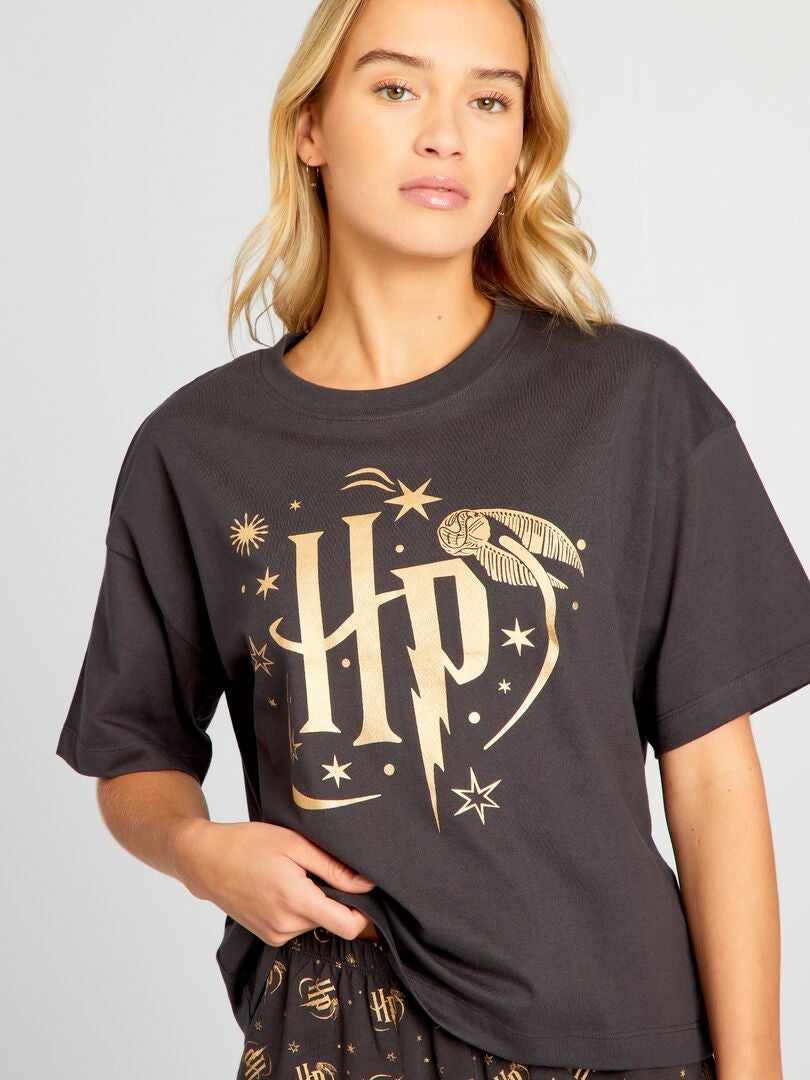 Harry Potter-print shorts - 2-delige set - zwart