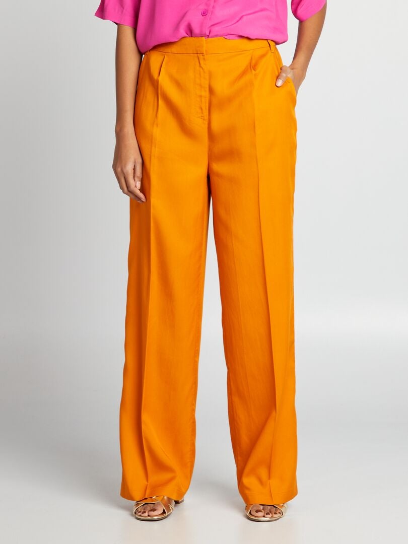Effen wijde broek - ORANJE