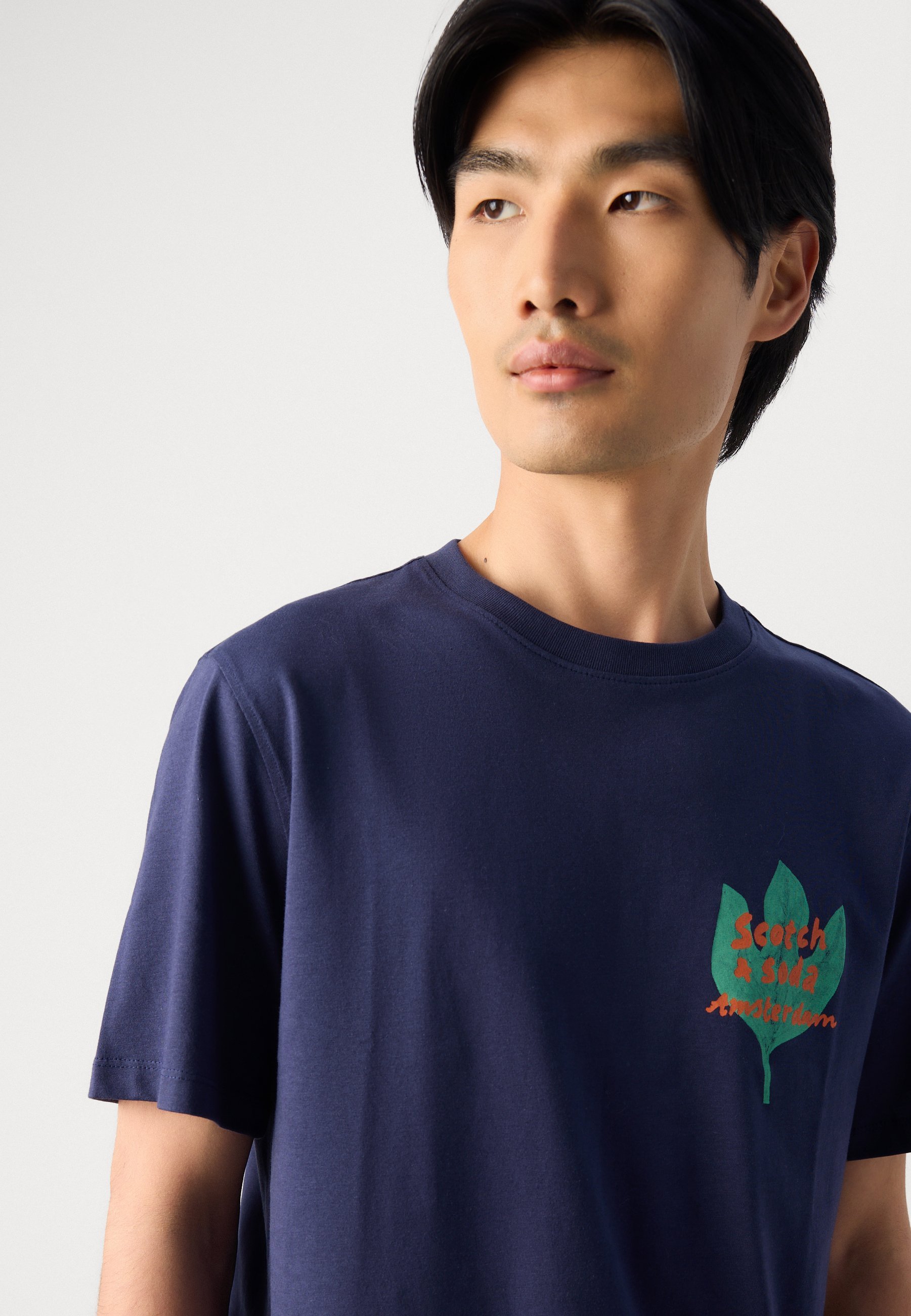 Scotch & Soda REGULAR FIT FRONT BACK - Printtipaita - navy