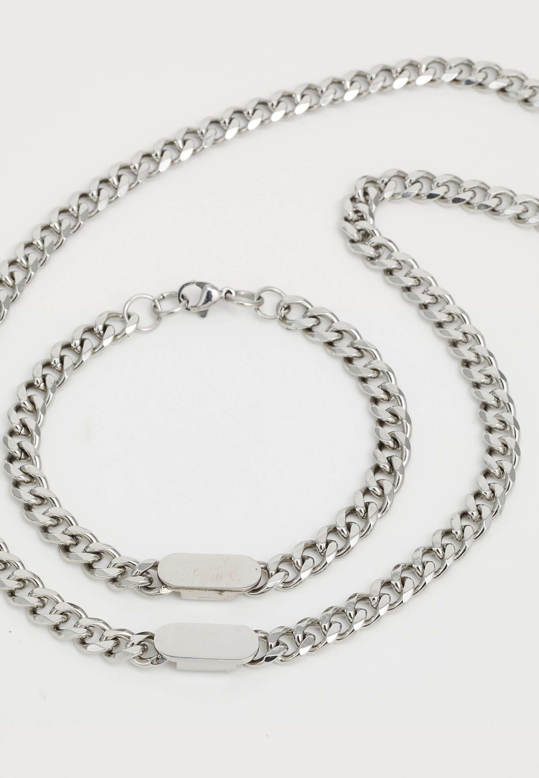 Icon Brand armband en ketting combiset unisex - Ketting - zilverkleurig