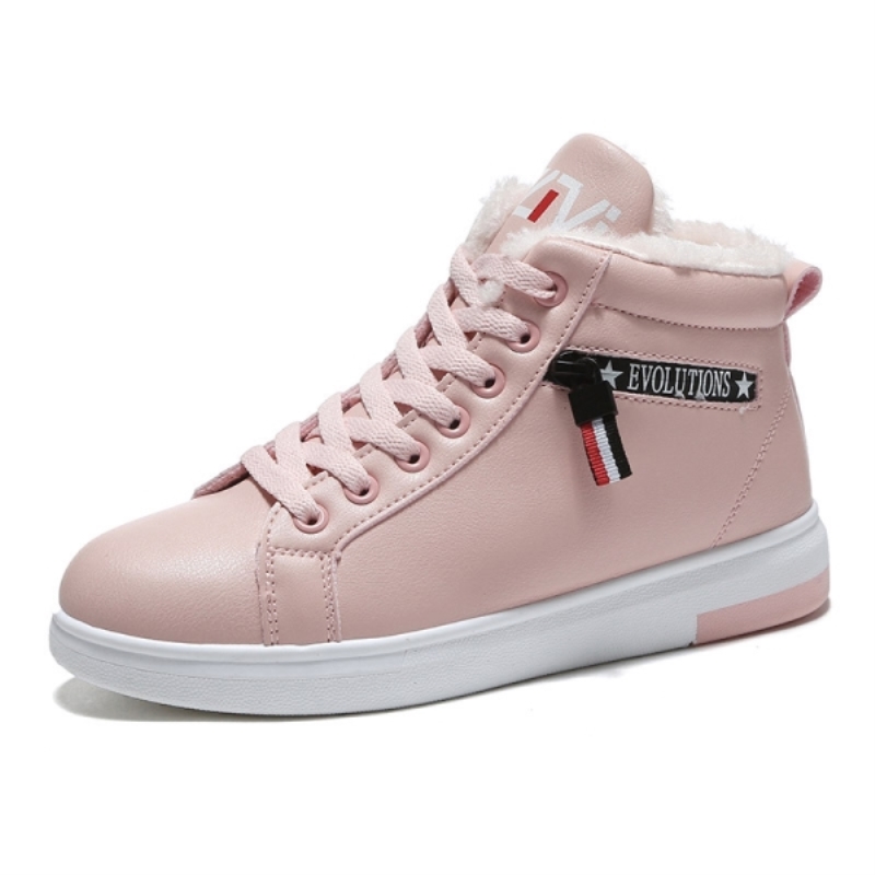 Zapatos de mujer Botas cortas de nieve Botas de invierno Botines de mujer Zapatillas cálidas de felpa Zapatos planos con cordones Zapatos casuales Zapatillas Mujer