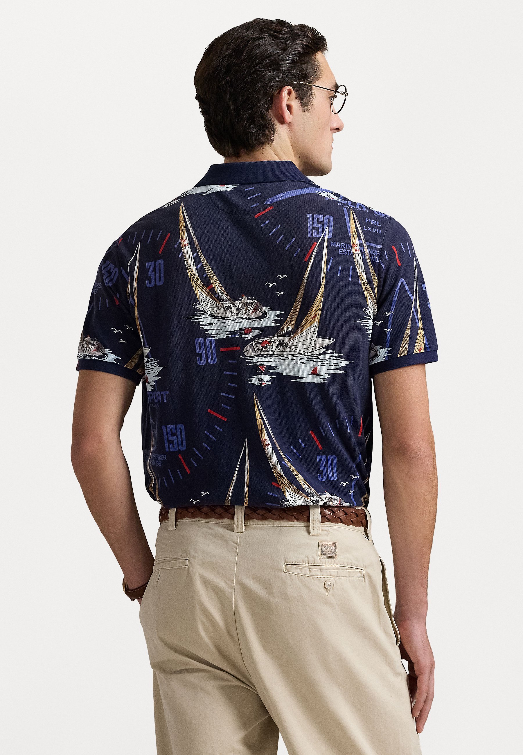 Polo Ralph Lauren poloshirt met korte mouwen - Poloshirt met zeilboot-wijzerplaatprint