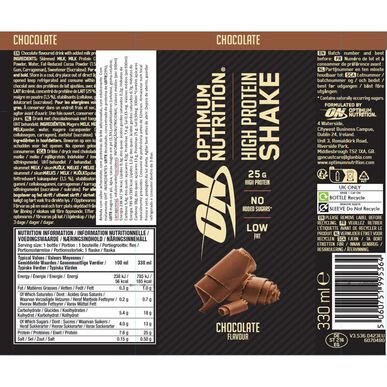 Optimum Nutrition Čokoládový proteinový koktejl s vysokým obsahem bílkovin 330 ml 330 ml