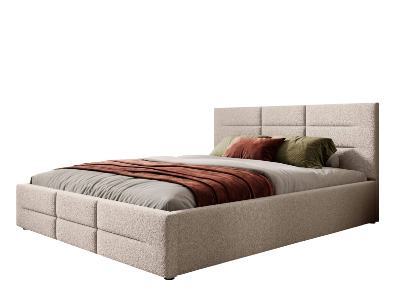 Łóżko tapicerowane z poj. SFG0142 | 180x200 | Boucle | Beż