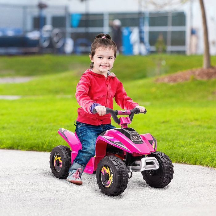 Electric Quad Bike - HOMCOM - for children 18-36 months, 6V battery, forward/reverse, toy - PP - 72x40x45.5cm - pink