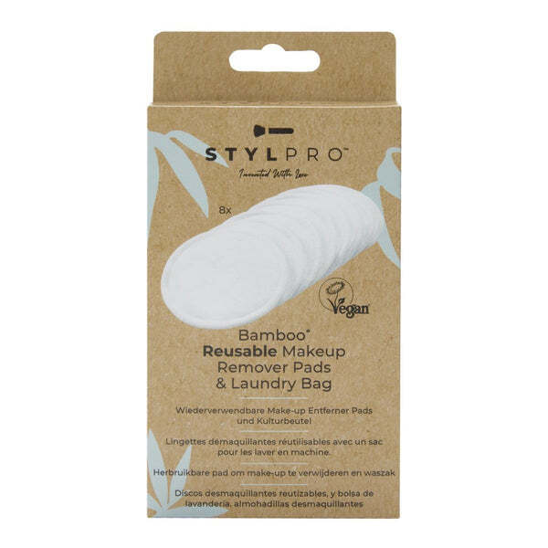 STYLPRO gjenbrukbare sminkepads i bambus (8)