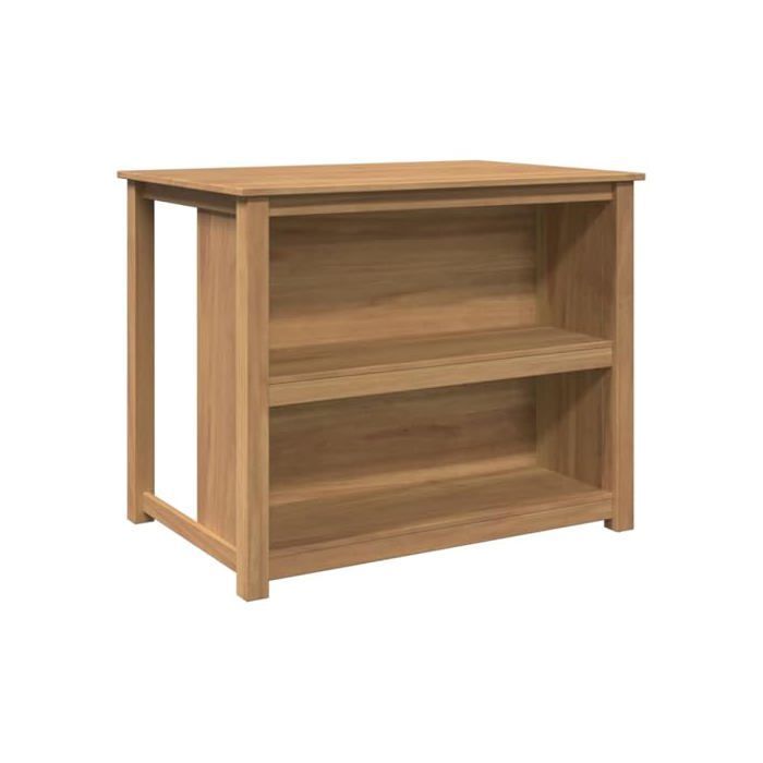 Isla de cocina de madera maciza - vidaXL - 112x77x90 cm - Madera de pino - Marrón - Rústico - Cera color miel