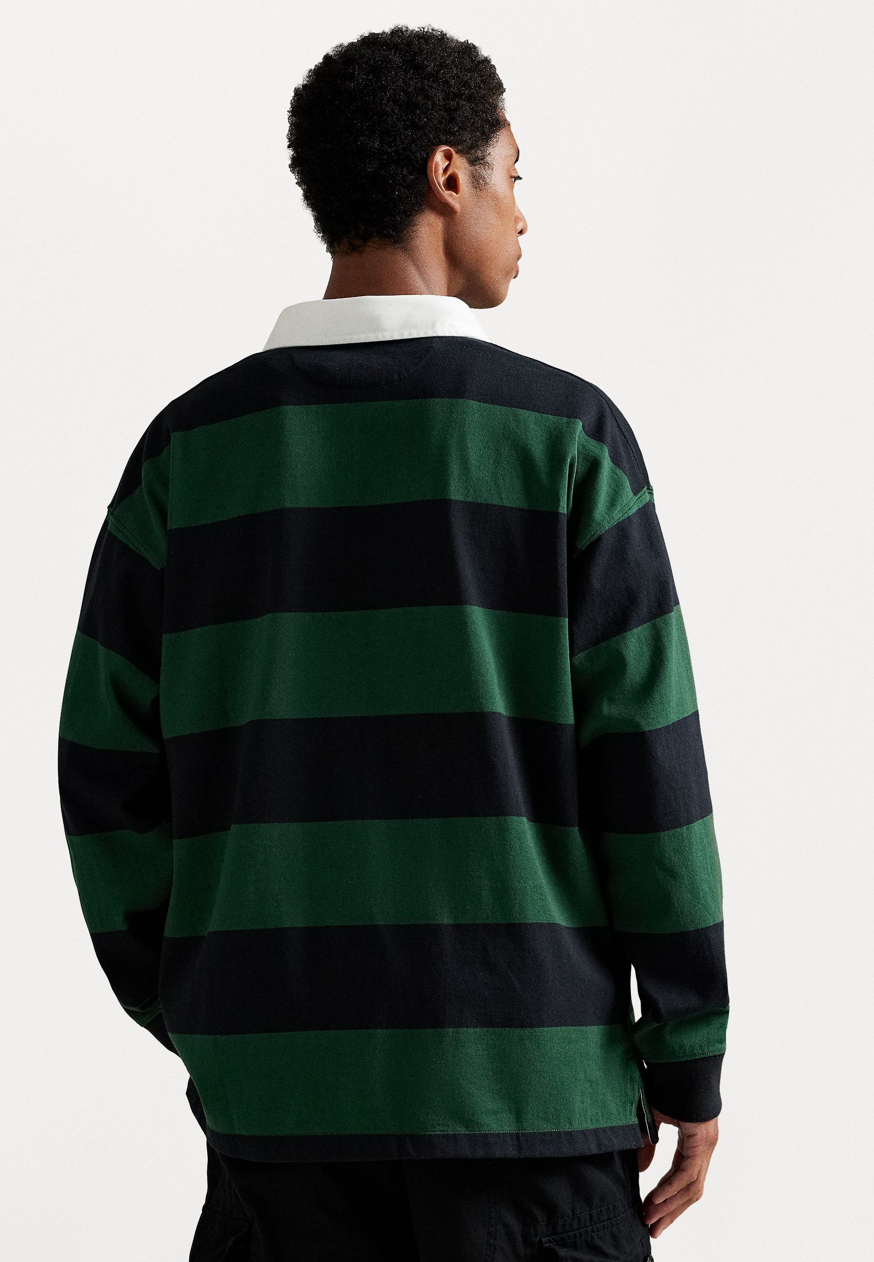 Polo Ralph Lauren BIG FIT STRIPED JERSEY RUGBY SHIRT - Polo shirt - northwestern pine/black