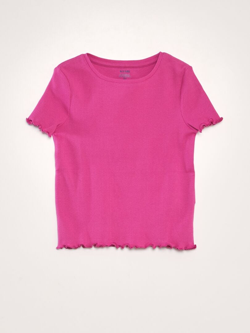 Camiseta de canalé - ROSA