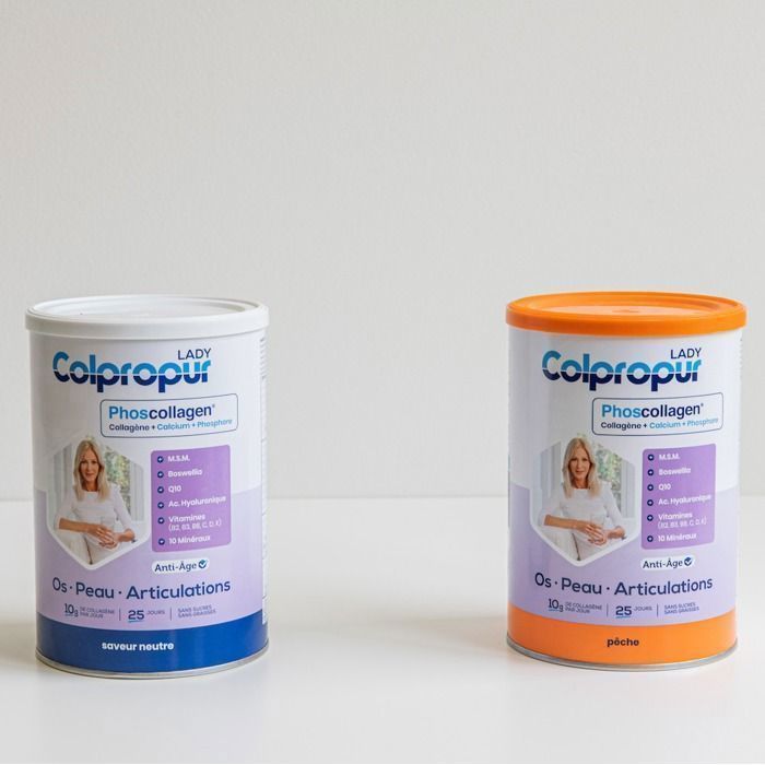 Collagène Peptides - COLPROPUR Lady – Phoscollagène® + Acide Hyaluronique + Q10 – Saveur Pêche - 25 jours 10g par dose