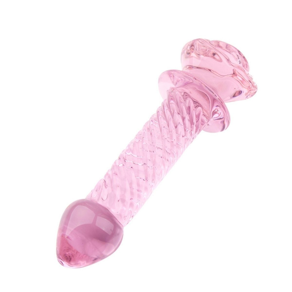 „Intima“ erotinių aksesuarų kristalinė rožinė stiklinė lazdelė – rožinė