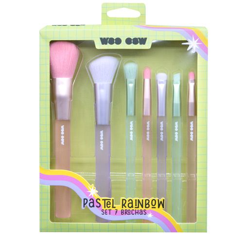 Pastel Rainbow set od 7 četkica Četkice za puder, lice i šminku