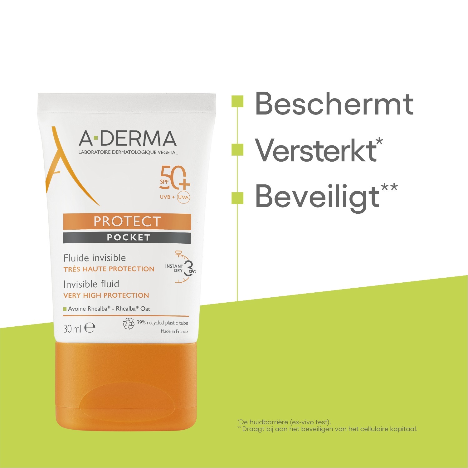 A-DERMA Protect Pocket nevidljiva fluidna krema za sunčanje SPF 50+ - 30 ml