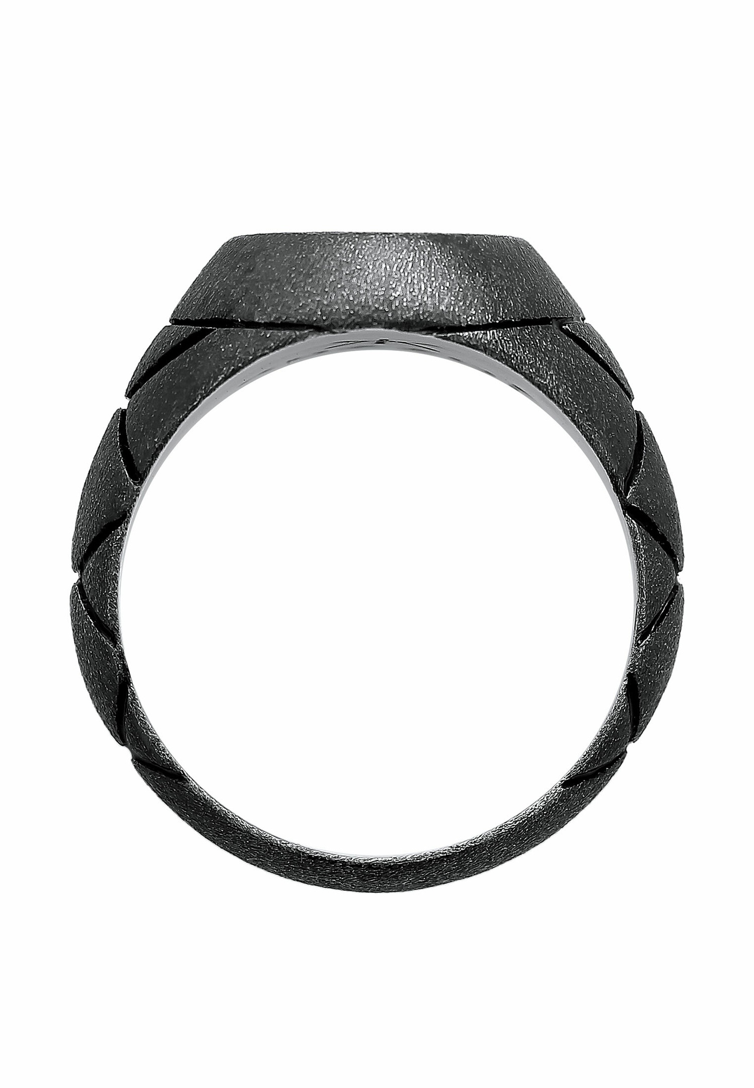 KUZZOI Basic Herren Siegelring Oval Emaille 925er Silber