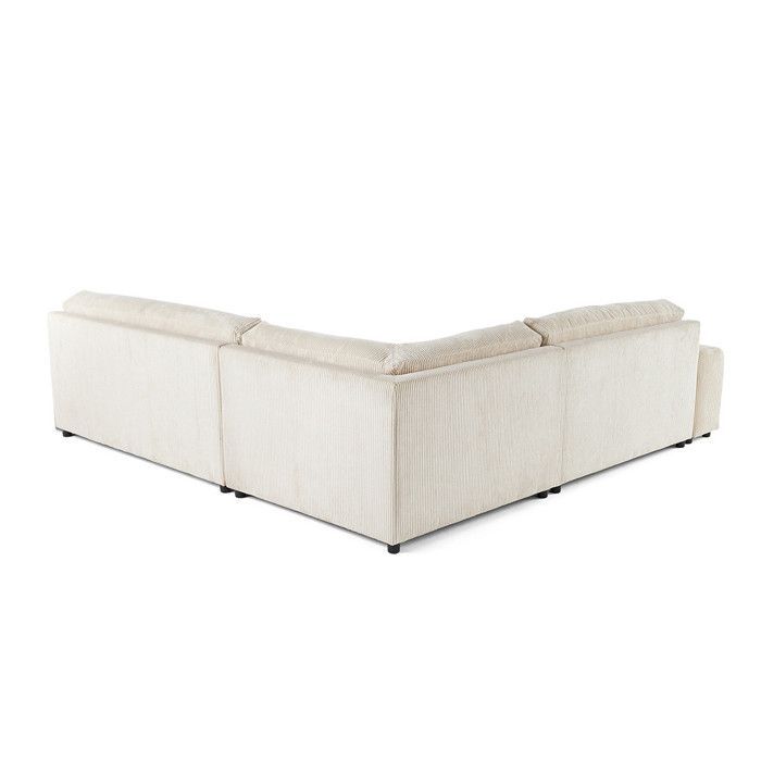 Garance – Modulares Ecksofa rechts – 6-Sitzer – aus Cord – Beige
