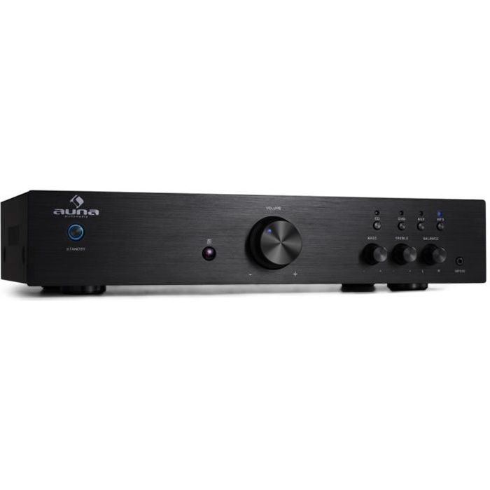 Amplificateur Audio - Auna AV2-CD508 - 125W RMS, 3 entrées RCA, AUX - Noir