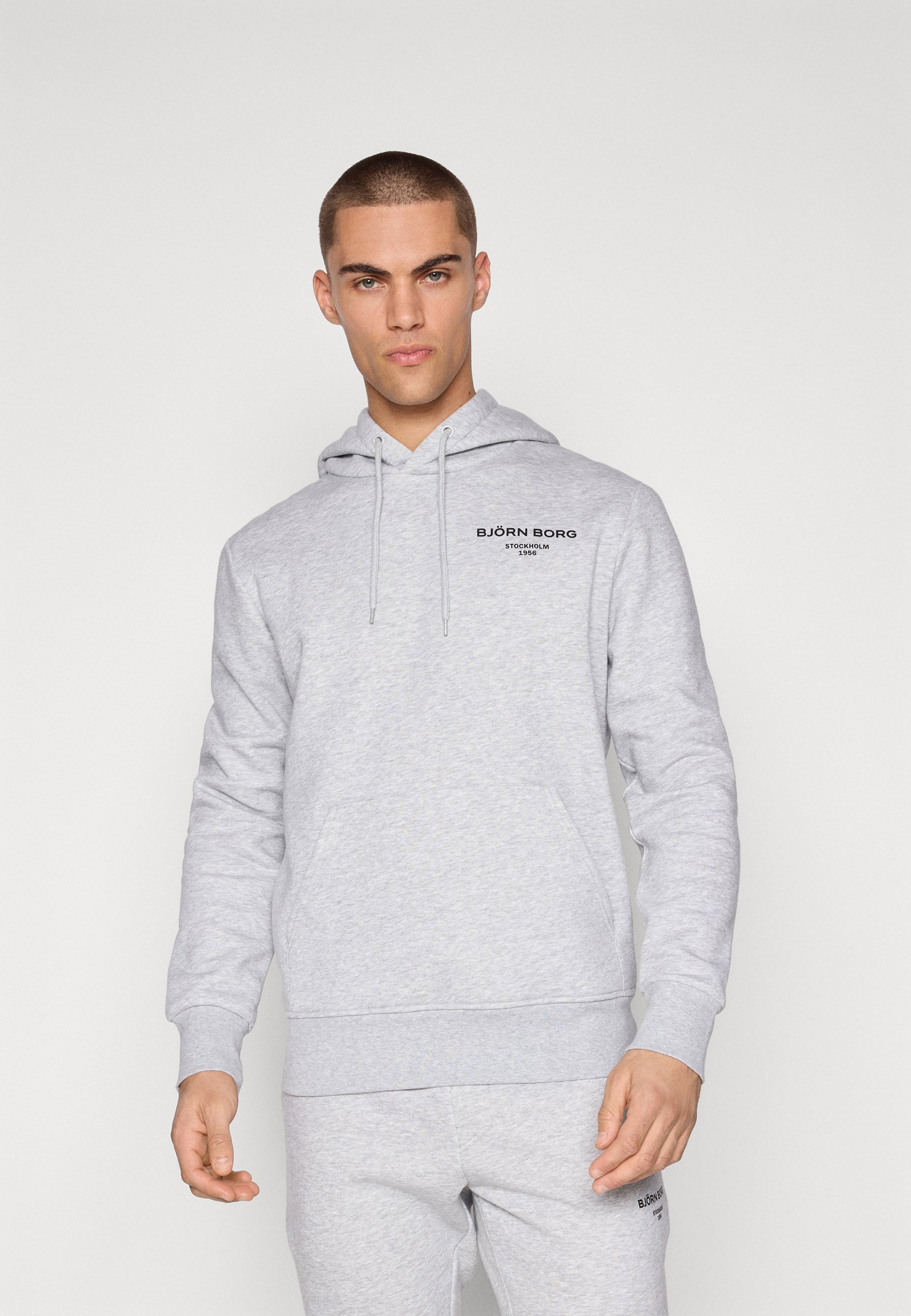 Björn Borg ESSENTIAL HOODIE - Hoodie - lichtgrijs