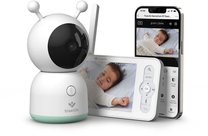 Pametni digitalni video otroški monitor TrueLife NannyCam R7 z dvojno kamero