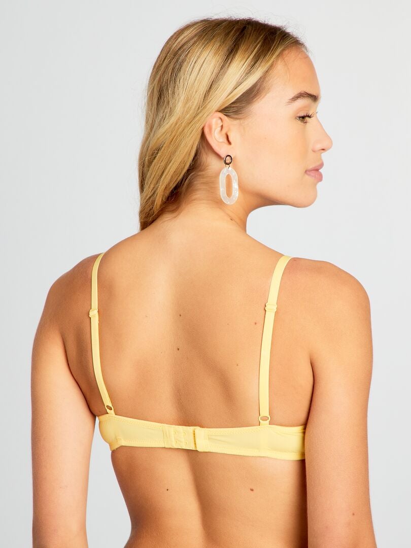 Sujetador acolchado de encaje - AMARILLO