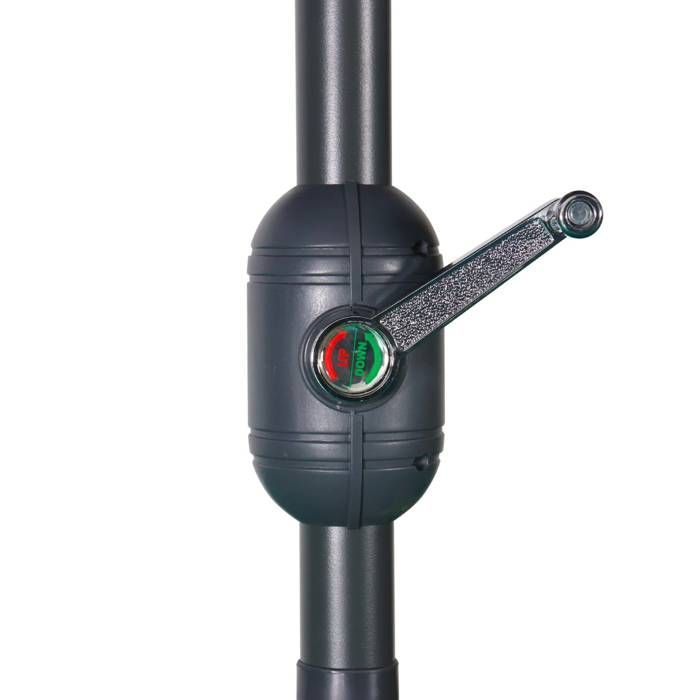 Ombrellone rettangolare dritto 2x3 m - Touquet grigio - palo centrale in alluminio regolabile e manovella di apertura