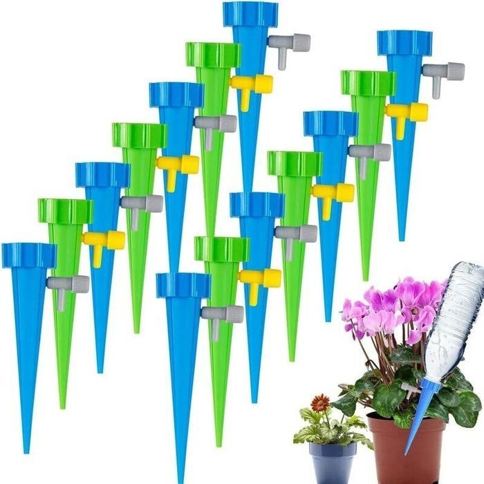 Kit di irrigazione a goccia AIMOONSA da 24 pezzi con valvole regolabili – Irrigazione automatica per piante
