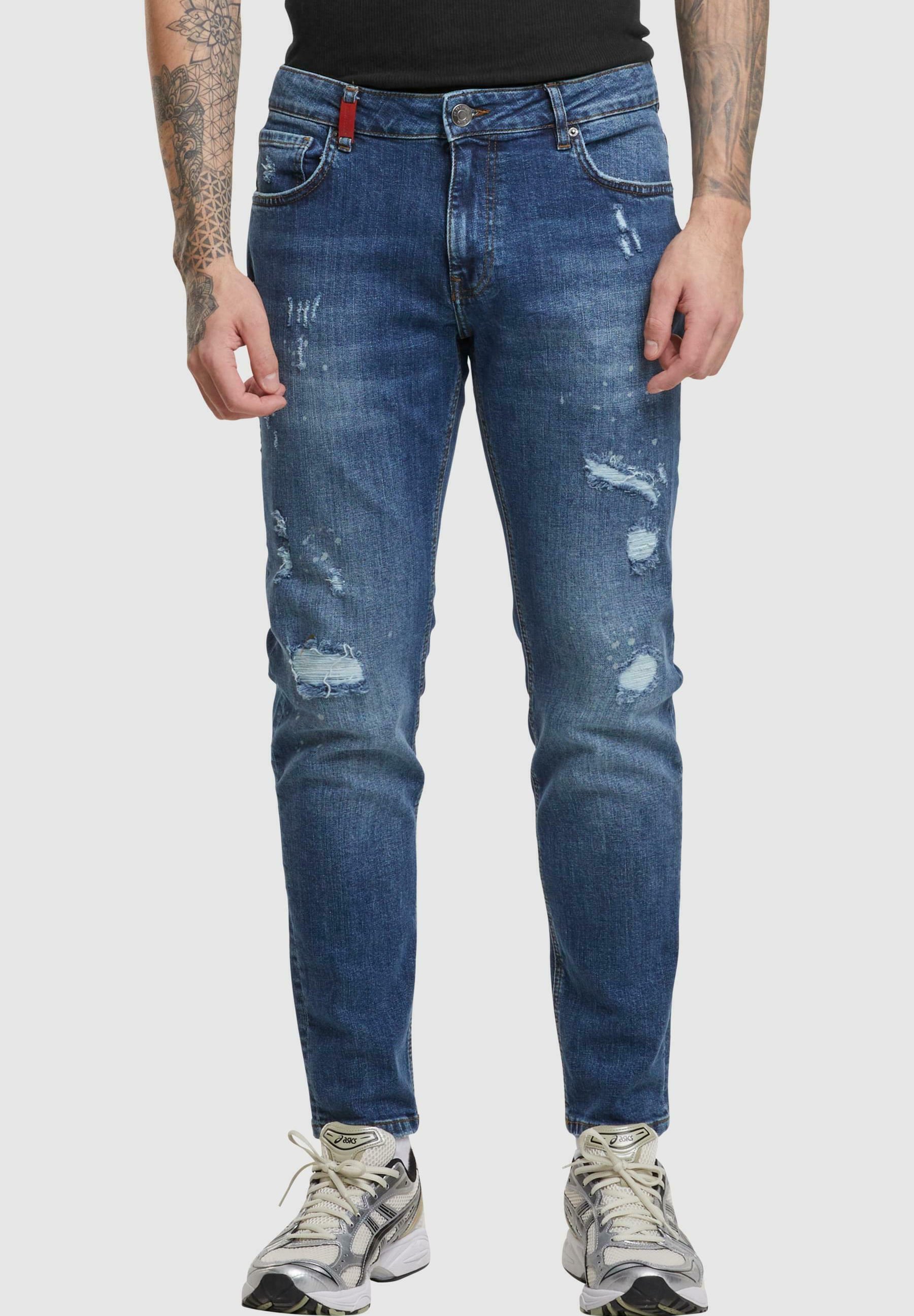 2Y Premium FRANCISCO DESTROYED - Jeans slim fit - blu medio