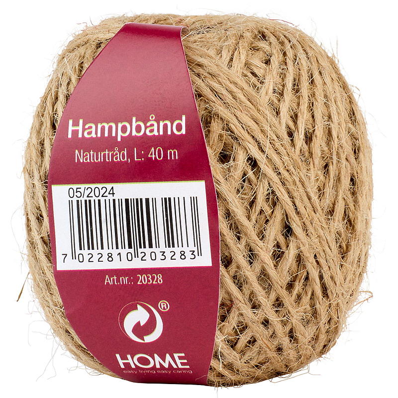 Kotiteippi hamppu 40 mx 2 mm luonnonvärinen