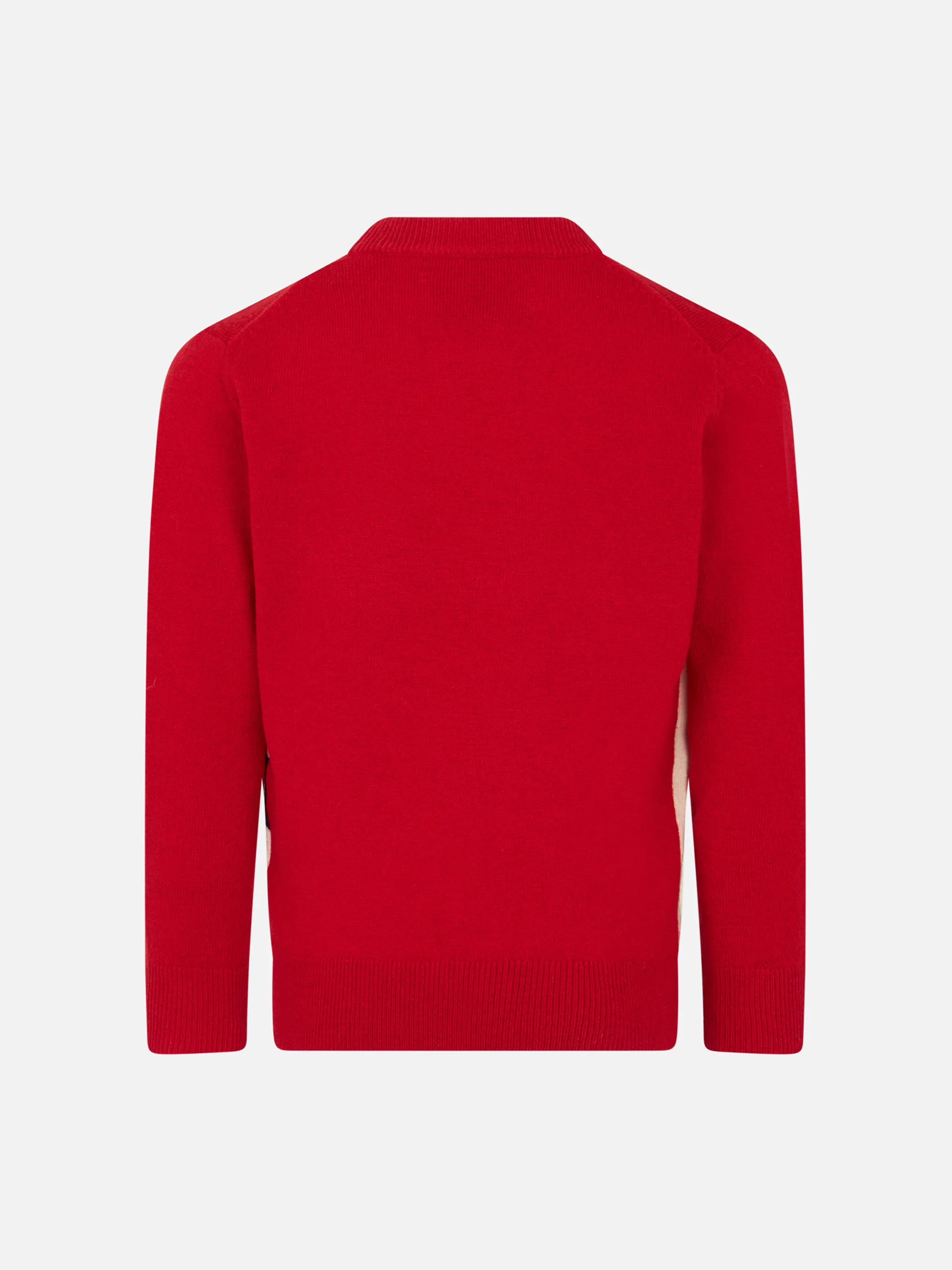 Maglione da bambino girocollo con stampa jacquard cartolina St. Barth